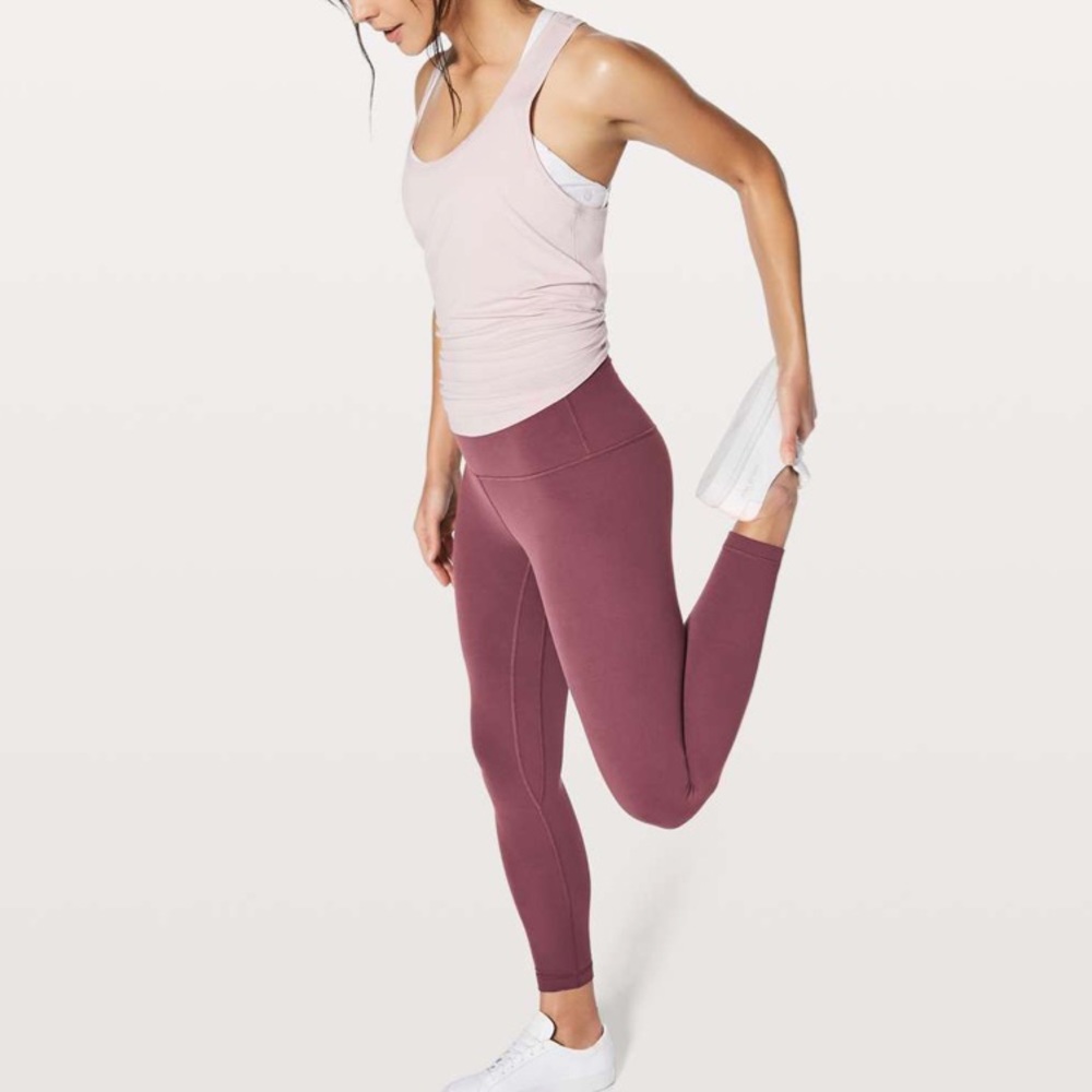 Lululemon align pant II 25” in so merlot color, worn a few times